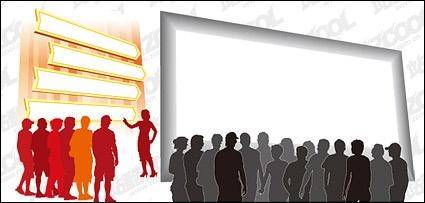 Audience figures silhouette vector material