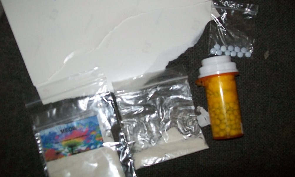 1.) A bottle full and a bag of Roxicodone 30mg pills with imprints A 215 (Actavis/Amide) and K9 (KVK-Tech).
2.) A bagful of Ketamine powder recently dried and scraped
3.) Recently shipped “ROFLCOPTER”, AKA Methoxetamine (MXE)