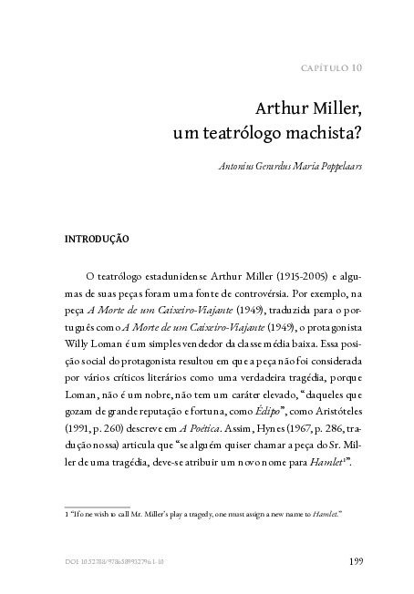 First page of “Arthur Miller, um teatrólogo machista?”