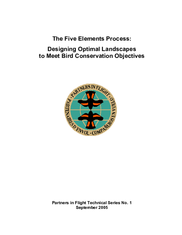 First page of “The five elements process: Designing optimal landscapes to meet bird conservation objectives”