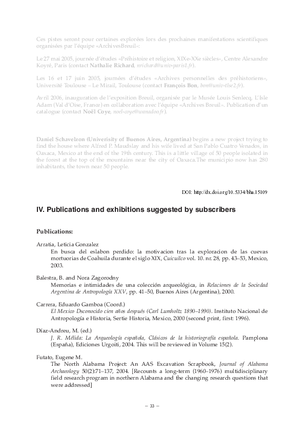 First page of “Publications Suggested by Subscribers”