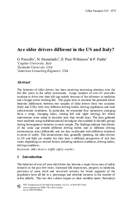 First page of “Are older drivers different in the US and Italy?”