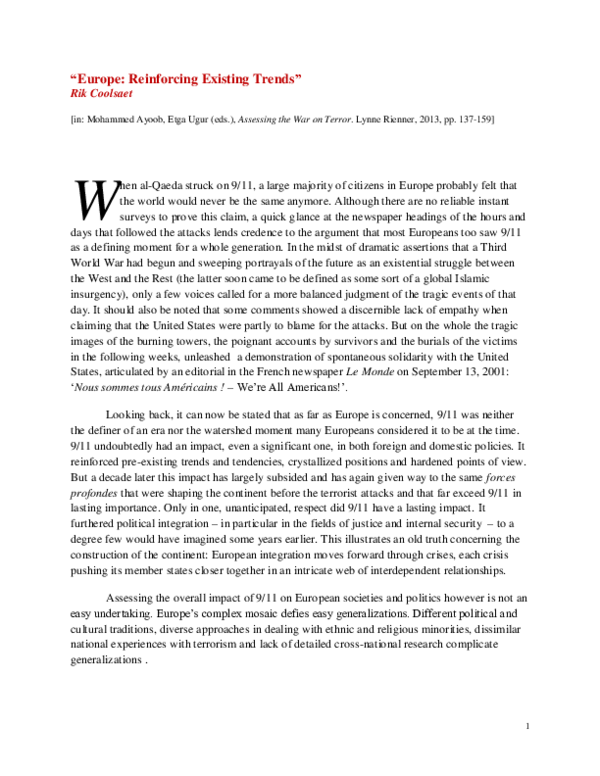 First page of “8 Europe: Reinforcing Existing Trends”