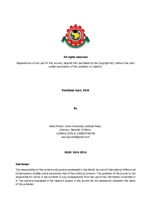 First page of “WAUU Journal Vol 4 1 April 2024 Edited (3)”