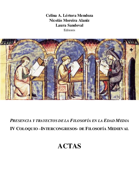 First page of “Actas IV Coloquio Latinoamericano de Filosofía Medieval”