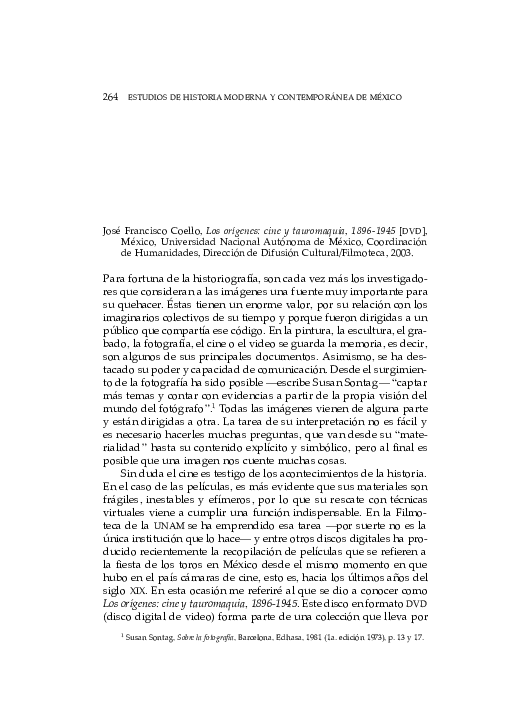 First page of “José Francisco Coello, Los orígenes: cine y tauromaquia, 1896-1945”