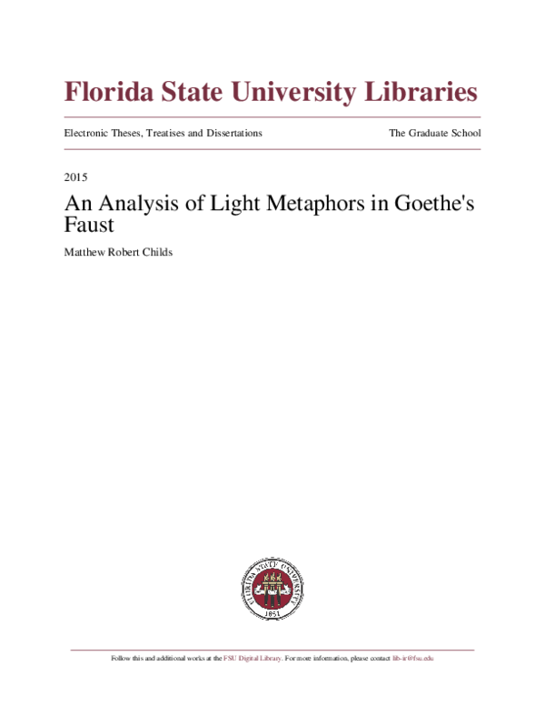 First page of “Analysis of Light Metaphors in Goethe's Faust”