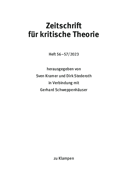 First page of “Kritische Theorie und feministisches Urteilen heute”