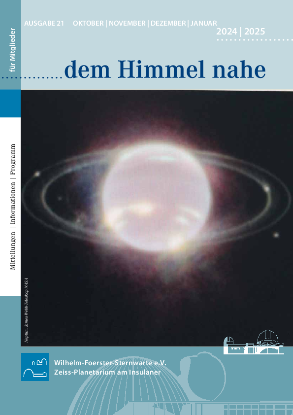 First page of “Der Planet Uranus. Namensgebung und Dichtung, in: … dem Himmel nahe … der Erde verbunden. Mitgliederzeitschrift der Wilhelm-Foerster-Sternwarte, Ausgabe 21, Oktober-November-Dezember-Januar 2024/2025, 28-29.”