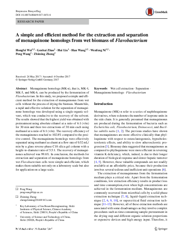 First page of “A simple and efficient method for extraction and quantification of capsaicin from pepper fruits through high performance thin layer chromatography”