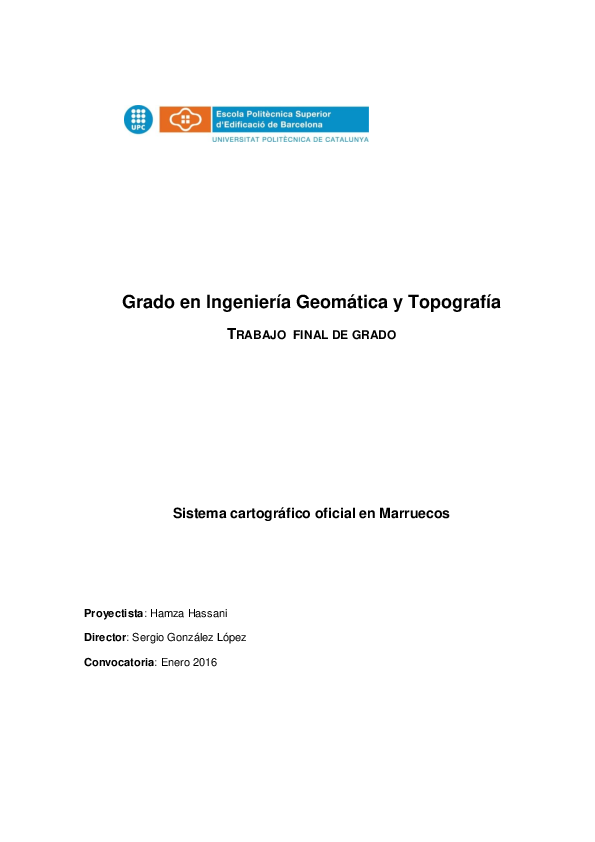 First page of “Sistema cartográfico oficial en Marruecos”