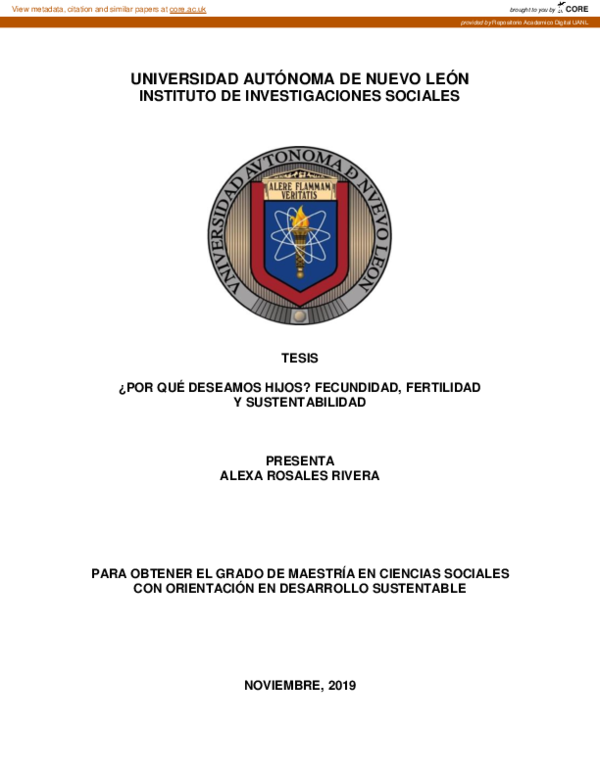 First page of “¿Por qué deseamos hijos? fecundidad, fertilidad y sustentabilidad”