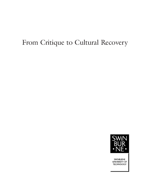 First page of “From Critique to Cultural Recovery: Critical futures studies and Causal Layered Analysis”