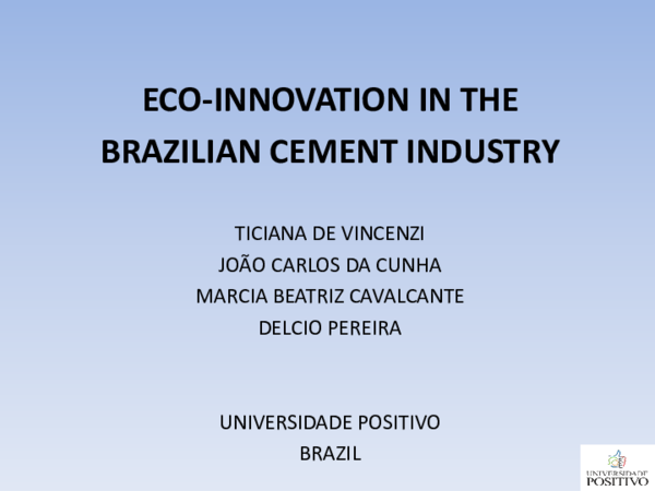 First page of “Eco Innovation in the Cement Industry”