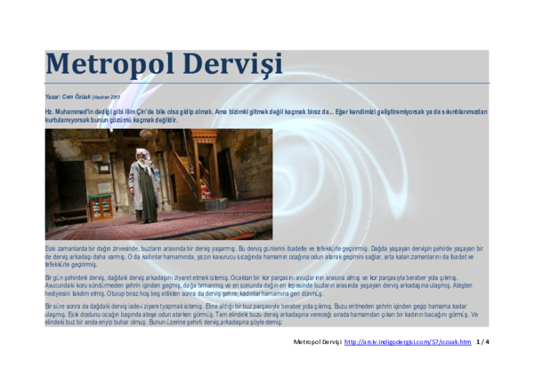 First page of “Metropol Dervişi”