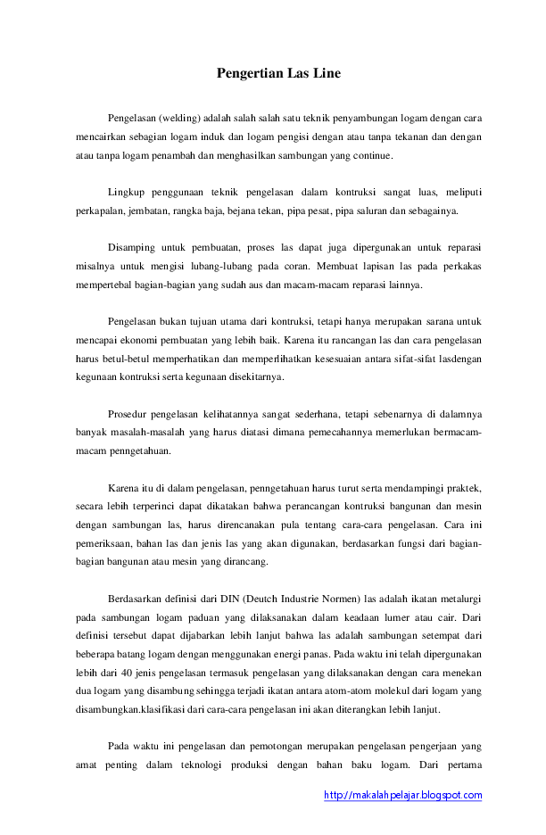 First page of “Pengertian Las”