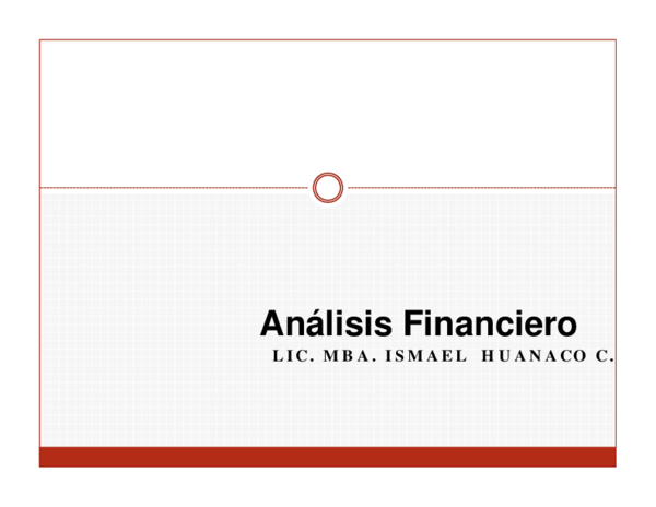 First page of “Análisis Financiero”