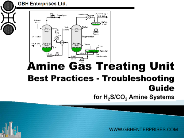 First page of “Amine Gas Treating Unit   Best Practices - Troubleshooting Guide for H2S/CO2 Amine Systems”