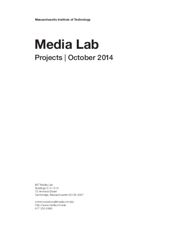 First page of “MIT Projects”