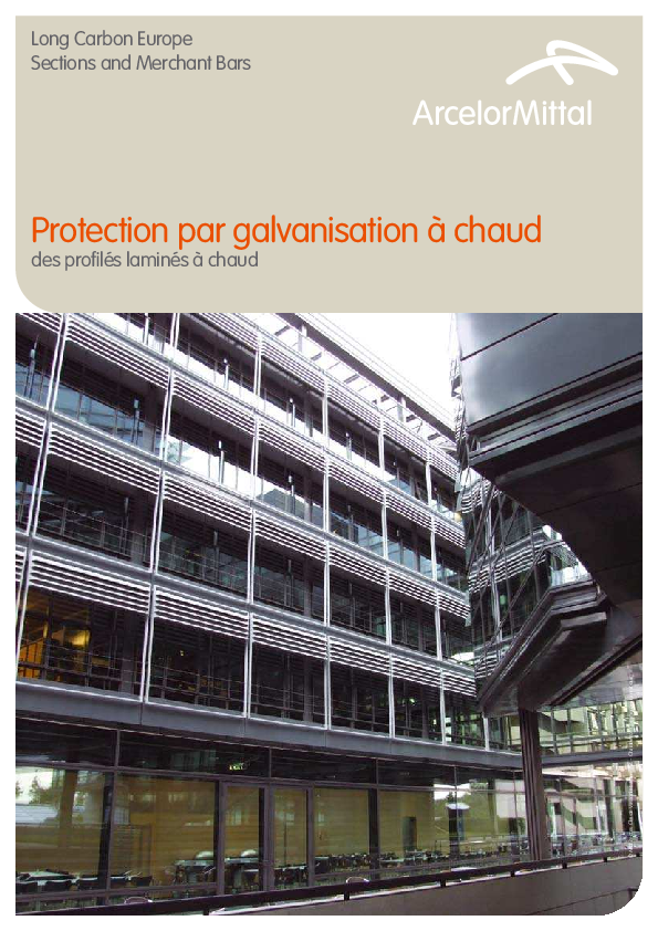 First page of “Protection par galvanisation à chaud des profilés laminés à chaud Long Carbon Europe Sections and Merchant Bars”