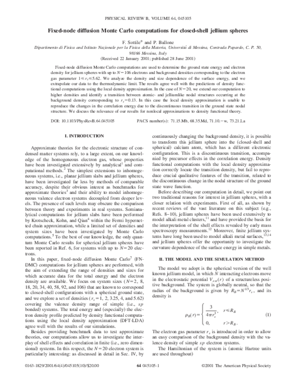 First page of “Fixed-node diffusion Monte Carlo computations for closed-shell jellium spheres”