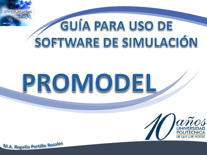 First page of “Guia de Clase Software Promodel”