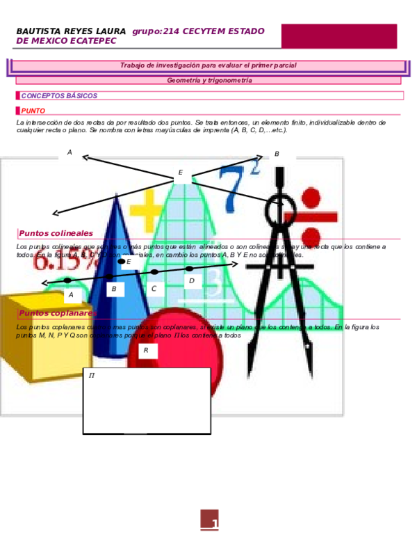 First page of “geometria y trigonometria”