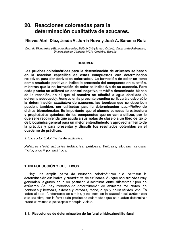 First page of “SEPARACION DE AMINOCIDOS POR TCNICAS DE CROMATOGRAFA EN CAPA FINA”