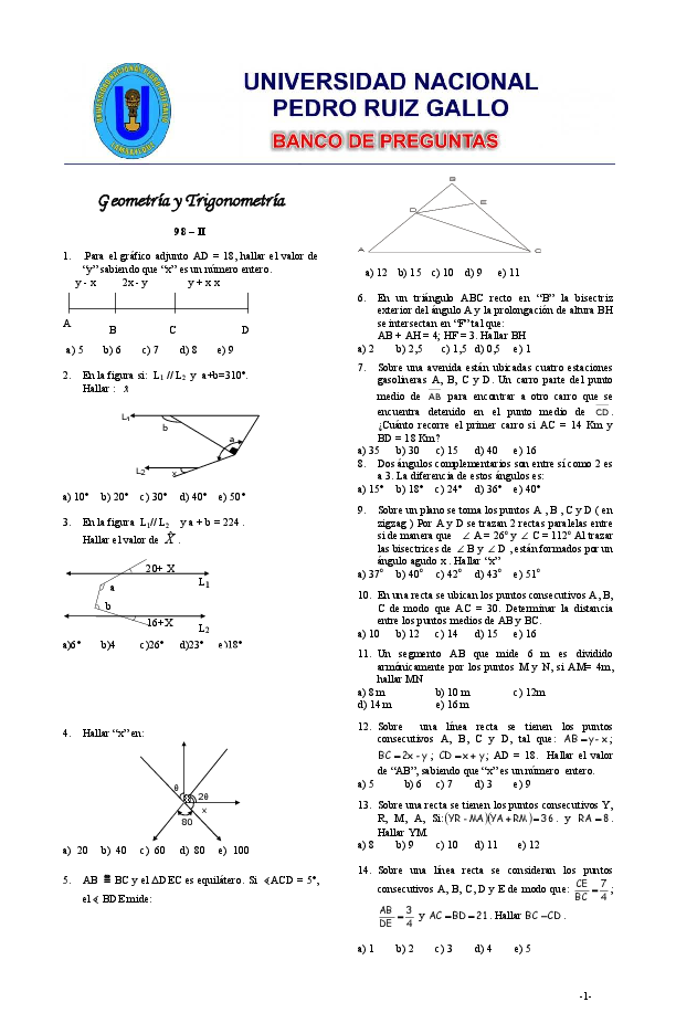 First page of “GEOMETRIA Y TRIGONOMETRIA UNPRG 2”