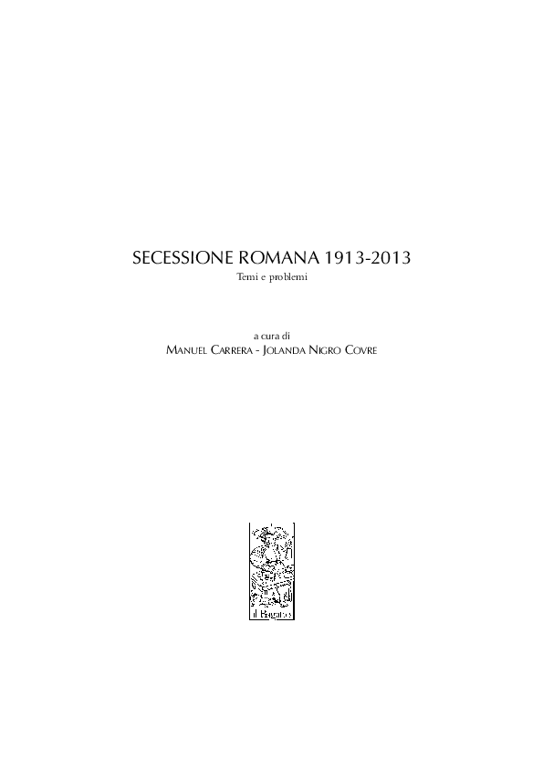 First page of “La vocazione internazionale della Secessione romana e la “Sala degli Impressionisti Francesi” del 1913. Gli artisti, le opere e la ricezione critica (Secessione romana 1913-2013, 2013)”