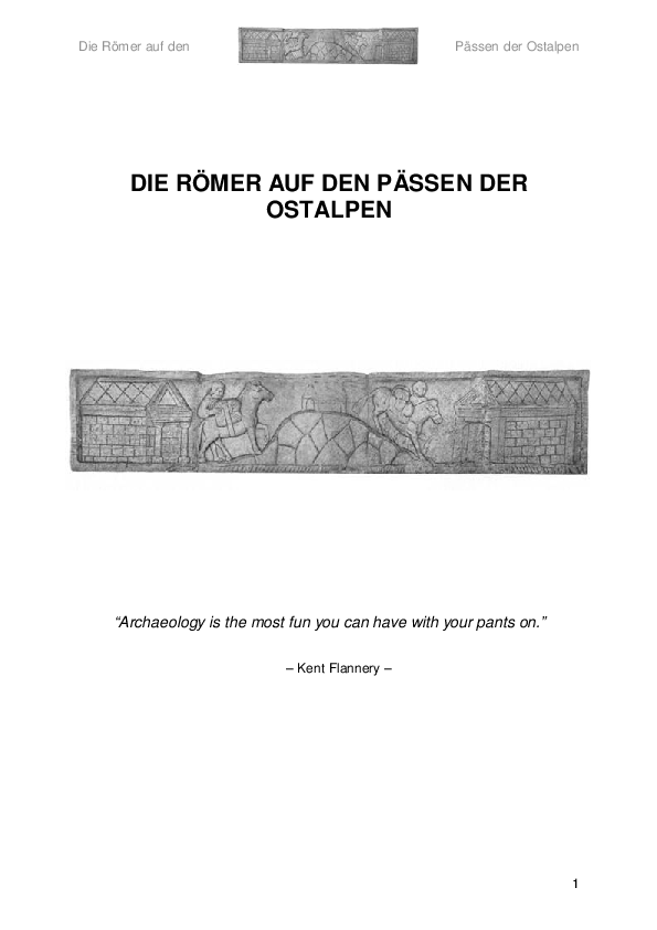 First page of “Die Roemer auf den Paessen der Ostalpen”