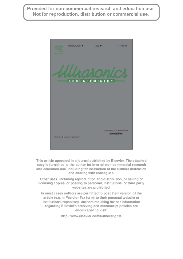 First page of “Impact of ultrasound treatment on lipid oxidation of Cheddar cheese whey”