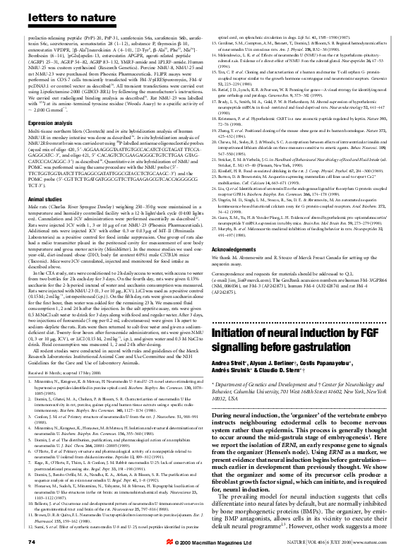 First page of “Initiation of neural induction by FGF signalling before gastrulation”