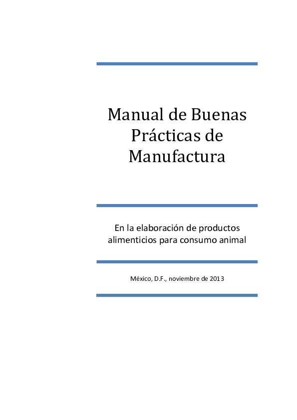 First page of “Manualde Buenas Prácticasde Manufactura”