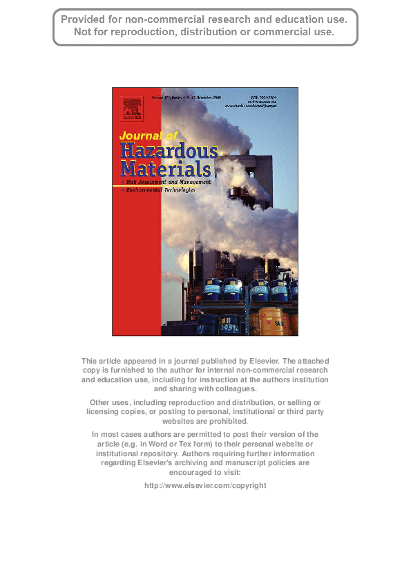 First page of “Kinetics of hexavalent chromium sorption on amino-functionalized macroporous glycidyl methacrylate copolymer”