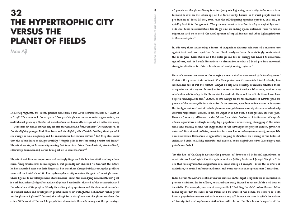 First page of “The Hypertrophic City Versus the Planet of Fields”