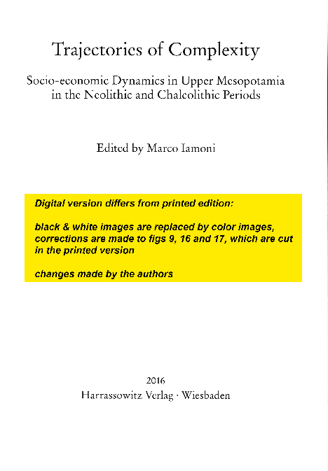 First page of “Mühl, S./Nieuwenhuyse, O.P. 2016, "Halaf and Ubaid Period Settlement: a view from the Central Zagros Piedmont", in: M. Iamoni (ed.), Trajectories of Complexity. Socio-economic Dynamics in Upper Mesopotamia in the Neolithic and Chalcolithic Periods, Studia Chaburensia 6, Wiesbaden: 27-56.”