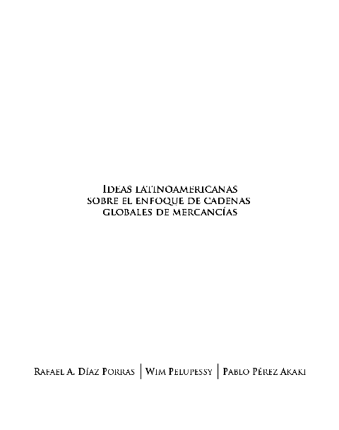 First page of “Ideas latinoamericanas sobre el enfoque de cadenas globales de mercancías”