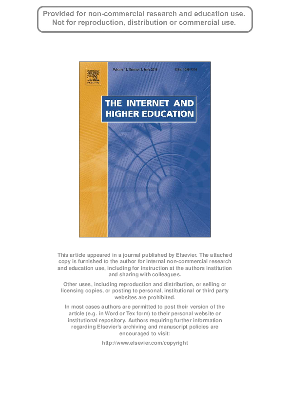 First page of “Student LMS use and satisfaction in academic institutions: The organizational perspective”