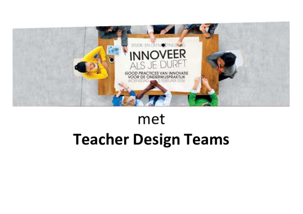 First page of “Innoveer (als je durft) met Teacher Design Teams”