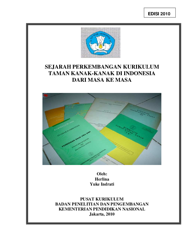 First page of “SEJARAH PERKEMBANGAN KURIKULUM TAMAN KANAK-KANAK DI INDONESIA DARI MASA KE MASA”