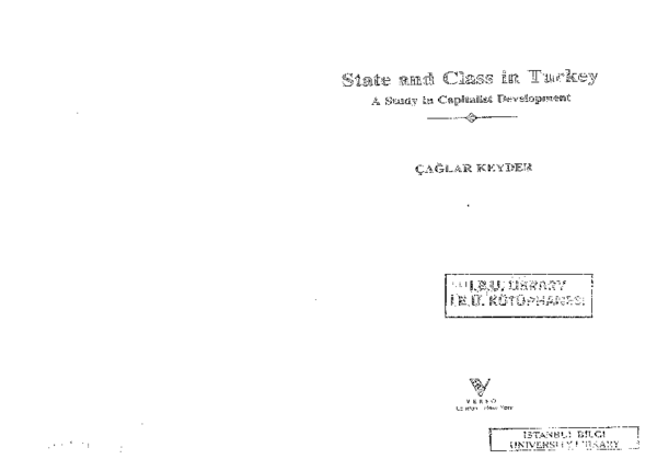 First page of “State and Class in Turkey: A Study in Capitalist Development, Caglar Keyder”