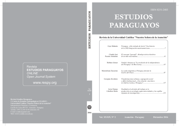 First page of “(2016 - Vol. 34 - N.2) - Revista Estudios Paraguayos”