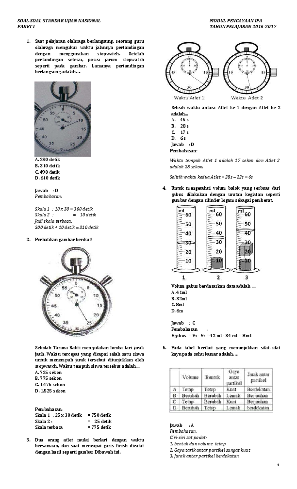 First page of “SOAL-SOAL STANDAR UJIAN NASIONAL”