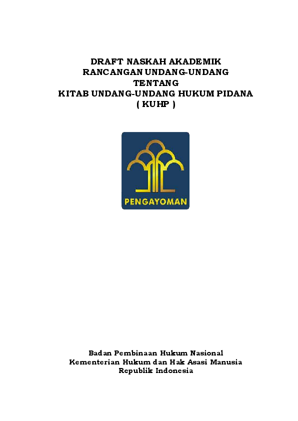 First page of “Naskah Akademik Rancangan KUHP Baru.pdf”