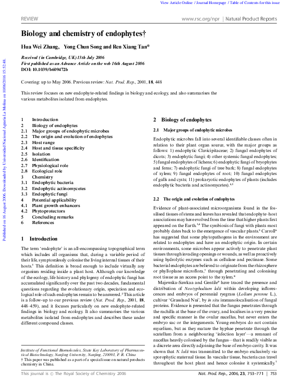 First page of “Biology and chemistry of endophytes. 2006.pdf”