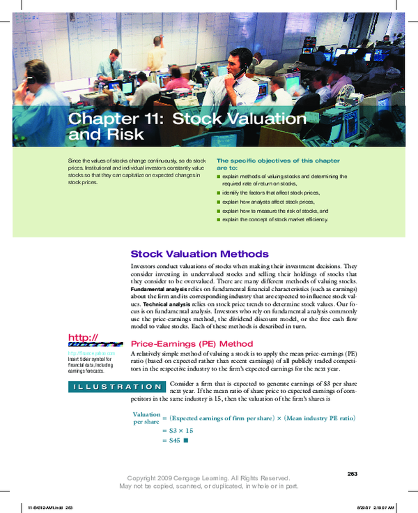 First page of “Chapter 11: Stock Valuation and Risk”