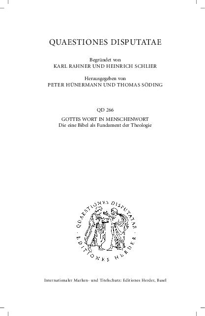 First page of “Die doppelte Autorschaft der Bibel nach Dei Verbum 12. Gotteswort in Menschenwort”