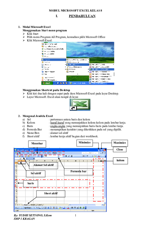 First page of “Modul excel 2008 final”