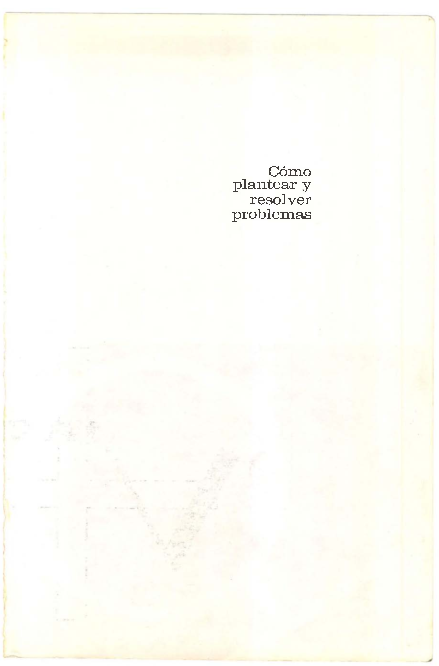 First page of “Cómo plantear y resolver problemas”